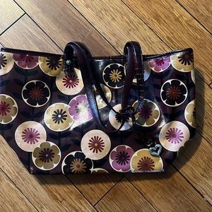 Brighton Dark Purple Floral Tote Handbag
